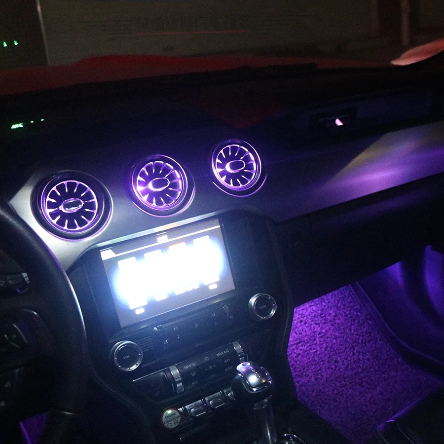 LED Lamp A/C Vent For Ford Mustang 2015-2023  Cell Phone App Control Premium Ambient Lighting interior Accessories