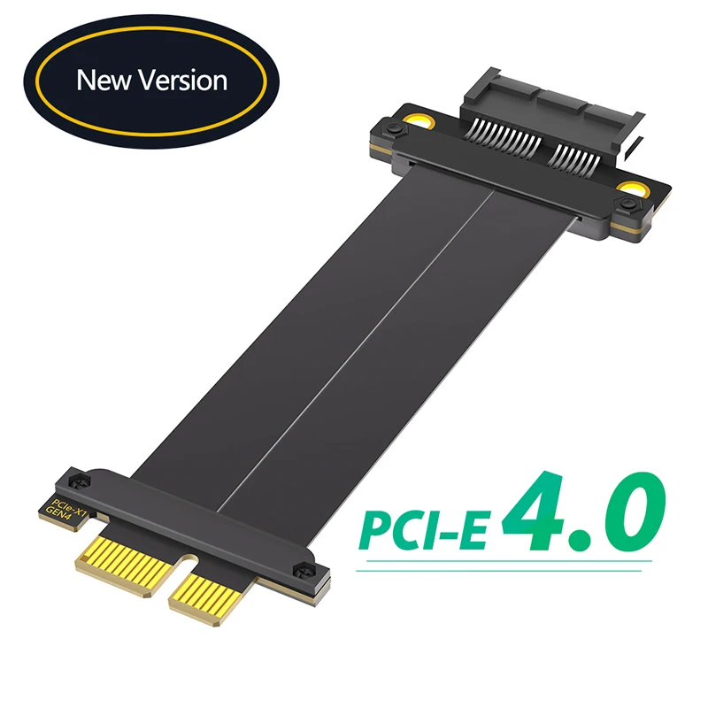 PCIe 4.0 X1 to X1 Extension Cable with Gold-plated Connector High Speed PCI Express 4.0 Riser Card Extender Ribbon Cable for GPU