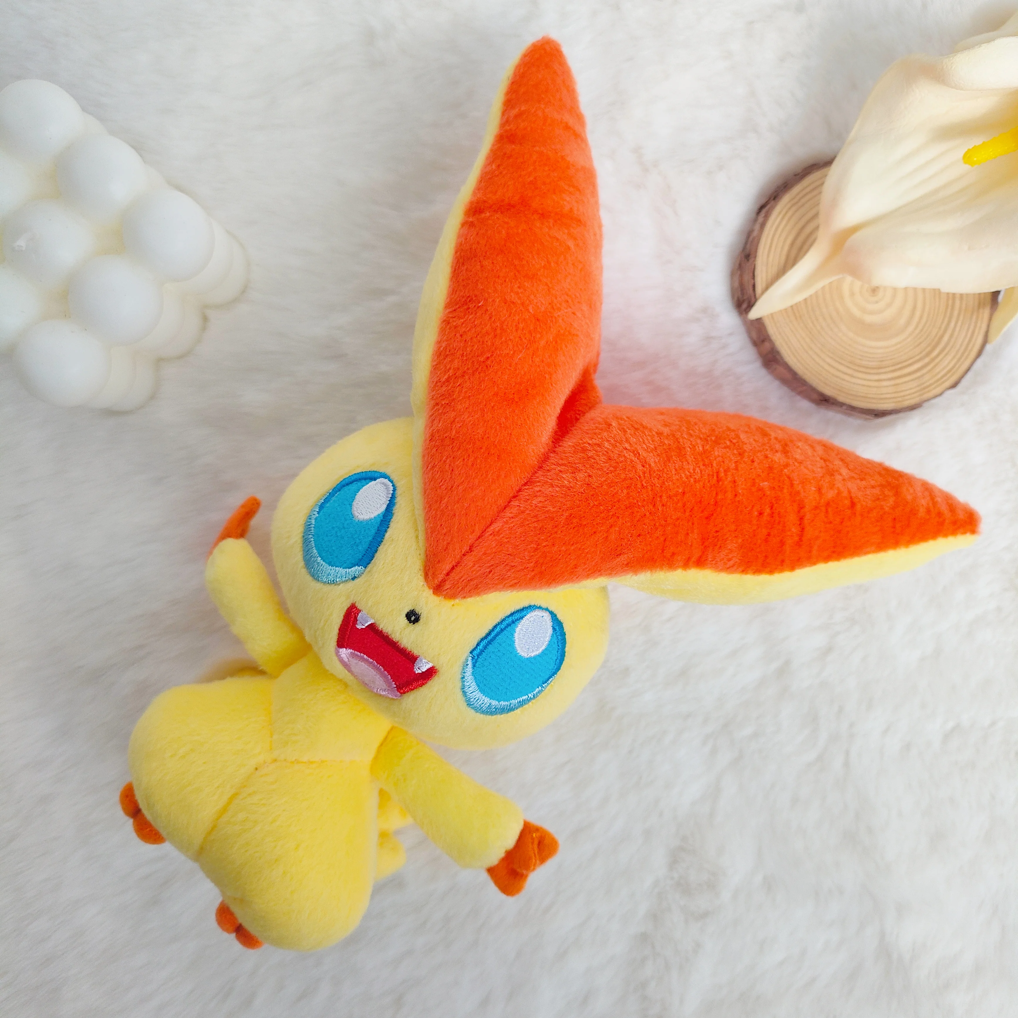 New Cute Pokémon Victini Plush Doll Tabletop Ornament Home Living Room Decor Toy For Collection Gift 20cm