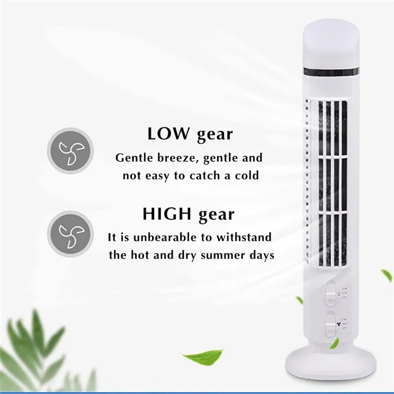 AT13 Portable Air Cooler Fan,Streamlined Tower Fan With LED,Powerful Wind,Space-Saving, Bladeless Design, USB Interface Durable