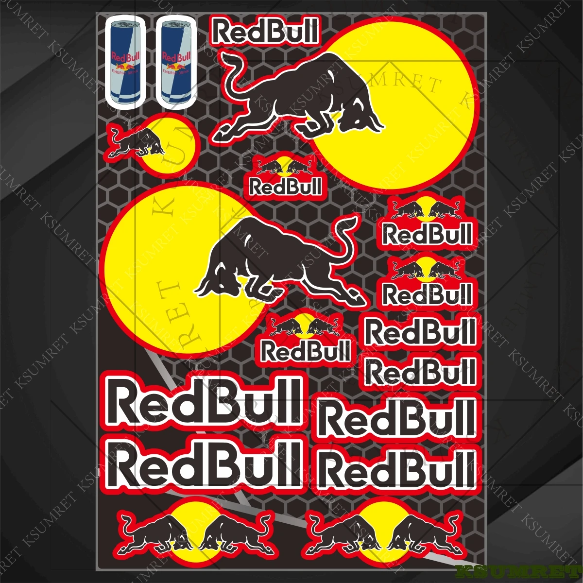 

Виниловые наклейки для мотоцикла Red Bull, логотип, эмблема, водонепроницаемые наклейки
