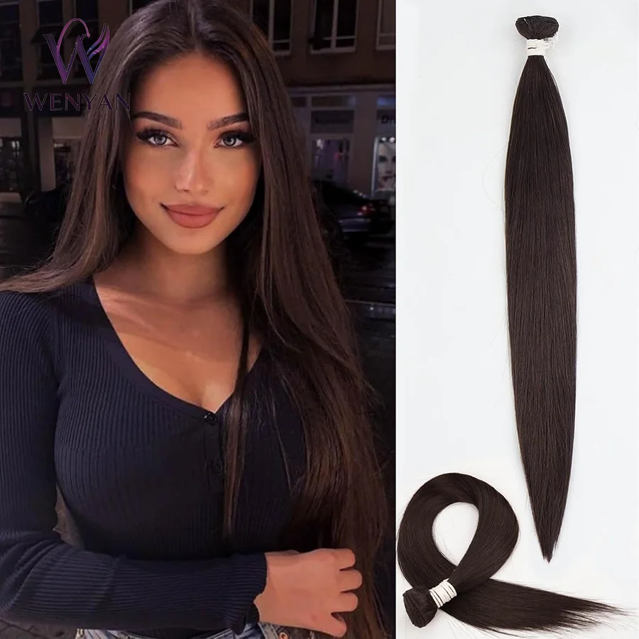 

20 Inch Synthetic Hair Weave for Women Straight Hair Bundles Silky Soft, No-Tangle, Natural Look Extensions