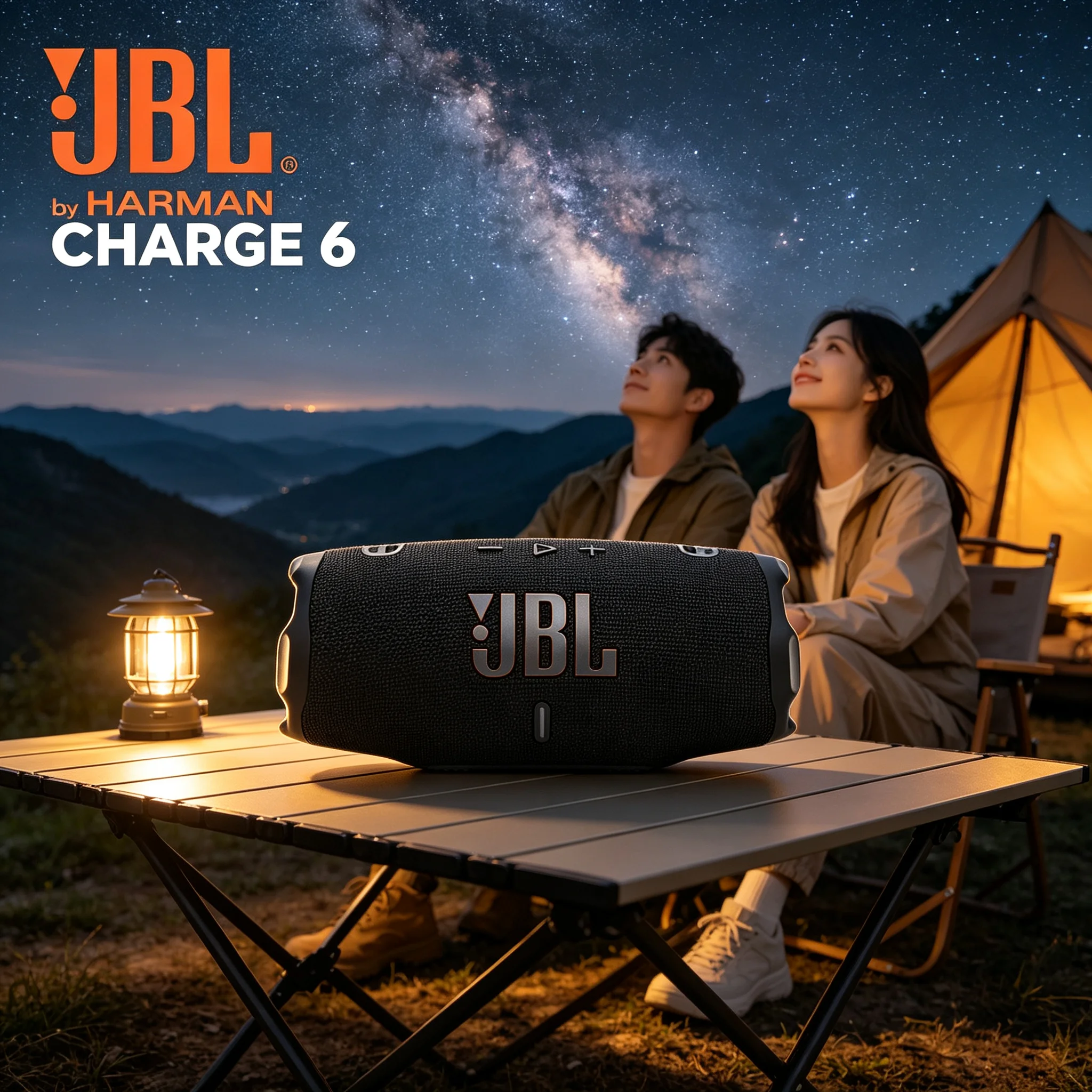 JBL CHARGE6 Portable Party Speaker, Punchy Deep Bass, Reverse Charging Function, Durable Body for Hiking and Road Trips
