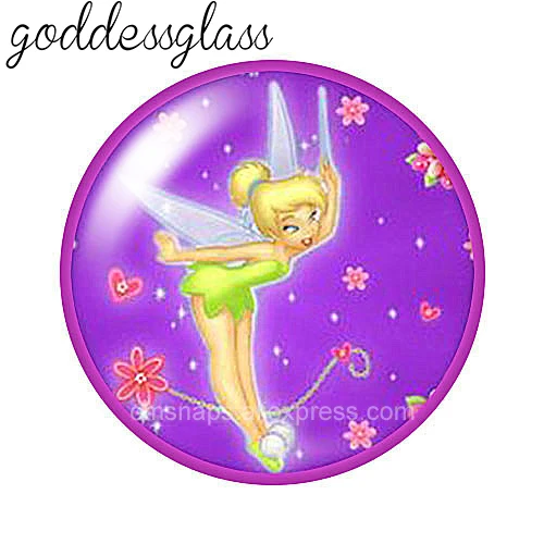 Disney Princess Tinker Bell Wings Fairy 12mm/18mm/20mm/25mm Round photo glass cabochon flat back Making findings for bracelets