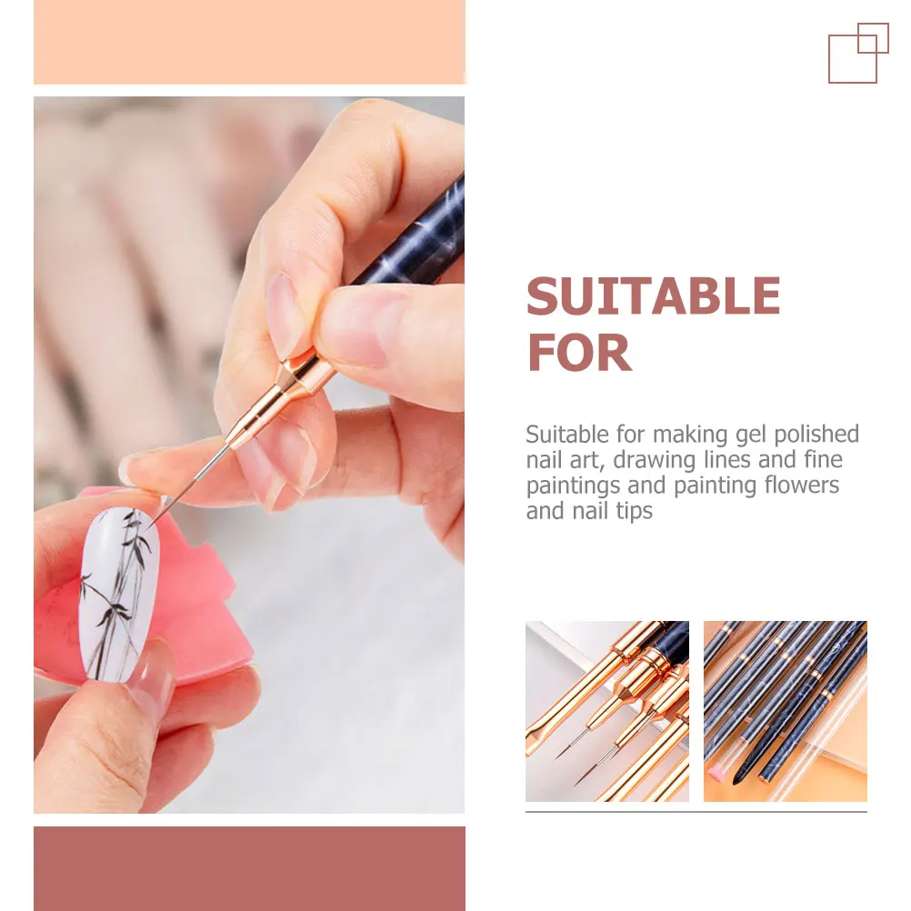 

3 шт., кисти для дизайна ногтей, гладкая поверхность, удобная ручка для DIY гель-лака и дизайна ногтей, маникюрная подводка