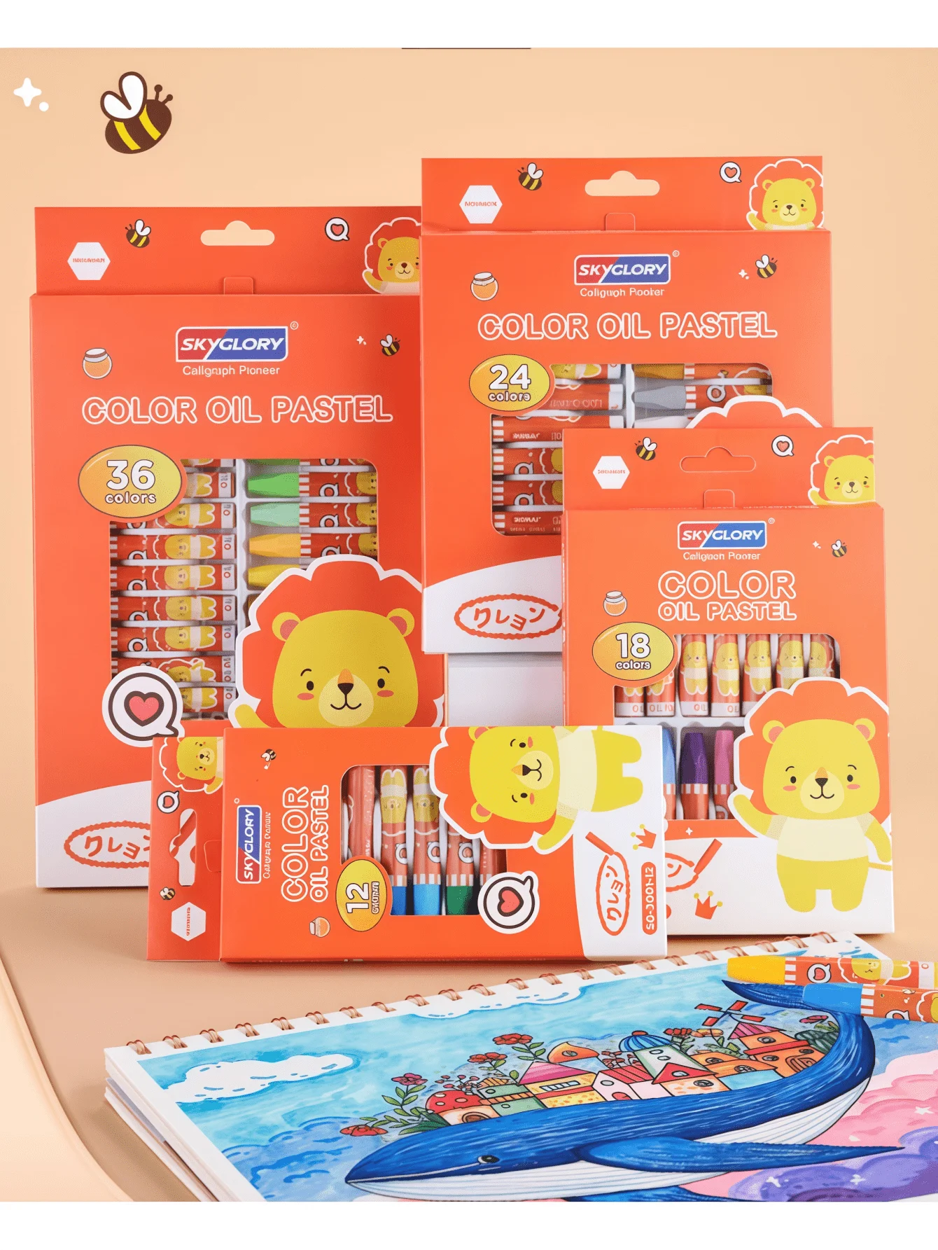 12/18/24/36-Piece Children's Cartoon Smooth Colored Crayon Set—Early Education Coloring and Doodling for Kindergarten Children, Exclusive Back-To-School Gift for Students