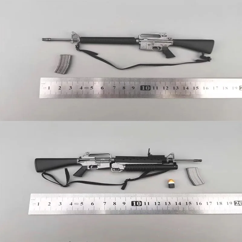 1/6 soldado la guerra de Vietnam de EE. UU. M16A1 + M203 M16A2 modelo de plástico accesorios de juguete aptos para muñeca de figura de acción de 12 pulgadas en Stock