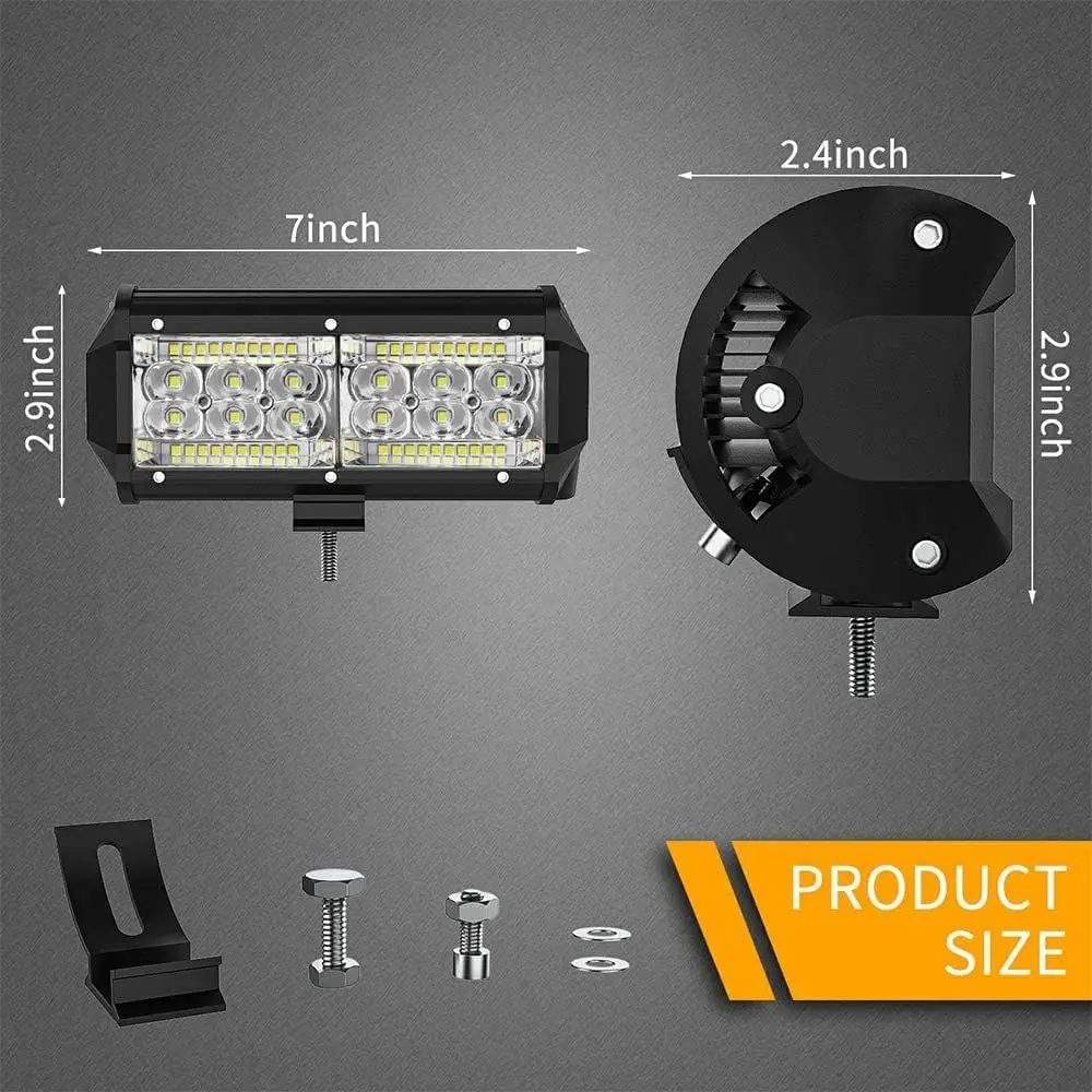 7 Inch LED Light Bars, LED Light Pods 156W 12000lm 12V 24V Offroad Driving Fog Lights Work Lights for Truck Tractor Pickup Boat