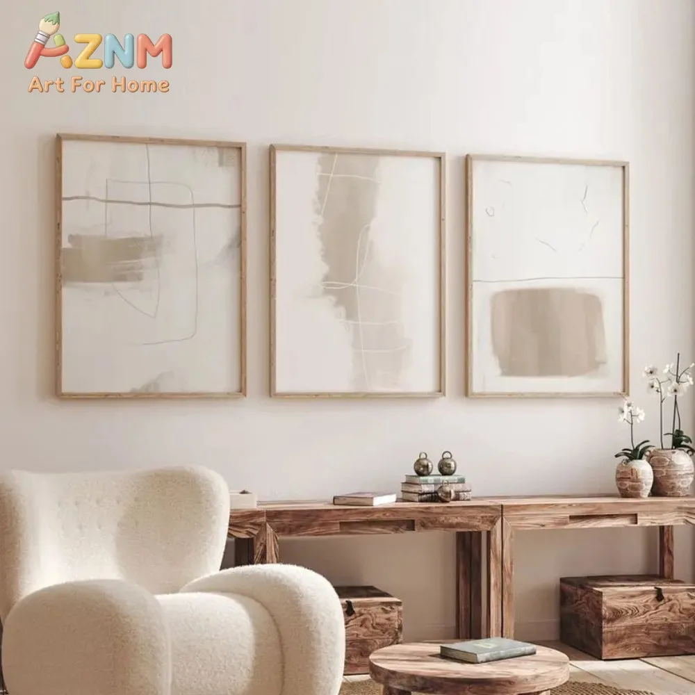 1Pc/3Pcs Abstract Canvas Posters Geometry Morandi Color Block Simple Modern Dining Room Bedroom Decoration Picture