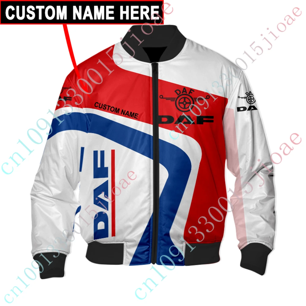 DAF Jackets For Men's Clothing Bomber Jacket Harajuku Parkas Windbreaker Techwear Baseball Uniform Thick Coat Custom Logo