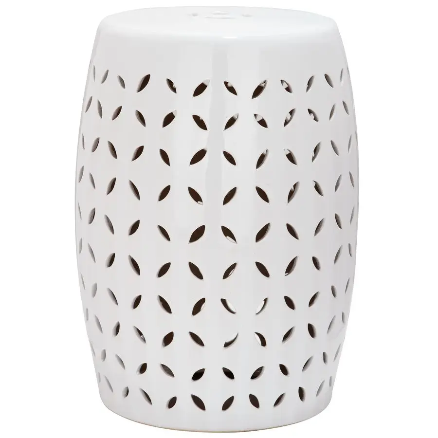 

Садовый табурет из белой керамики Castle Gardens Collection Lattice Petal