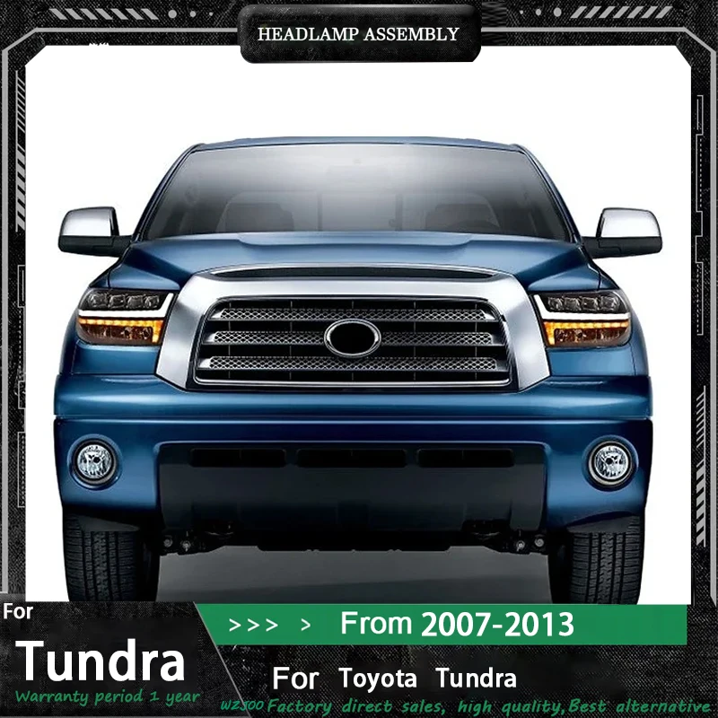 Luz de coche para Toyota Sequoia/Tundra, faro delantero 2007 2008 2009 2010-2021, proyector LED, lámpara DRL, accesorios para auto