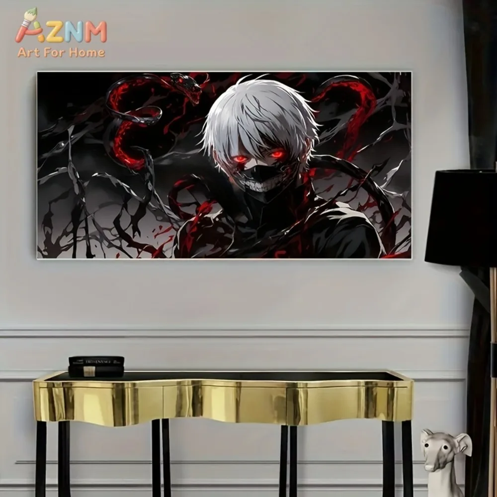 AZNM Tokyo Ghoul Kaneki Ken Red Eyed Ghoul Canvas Wall Art Unframed Painting