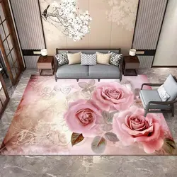 Nordic Realistic Flowers Carpets Living Room Decor Rug Bedroom Bedside Rug Kitchen Bathroom Non-slip Floor Mat Hallway Door Mat