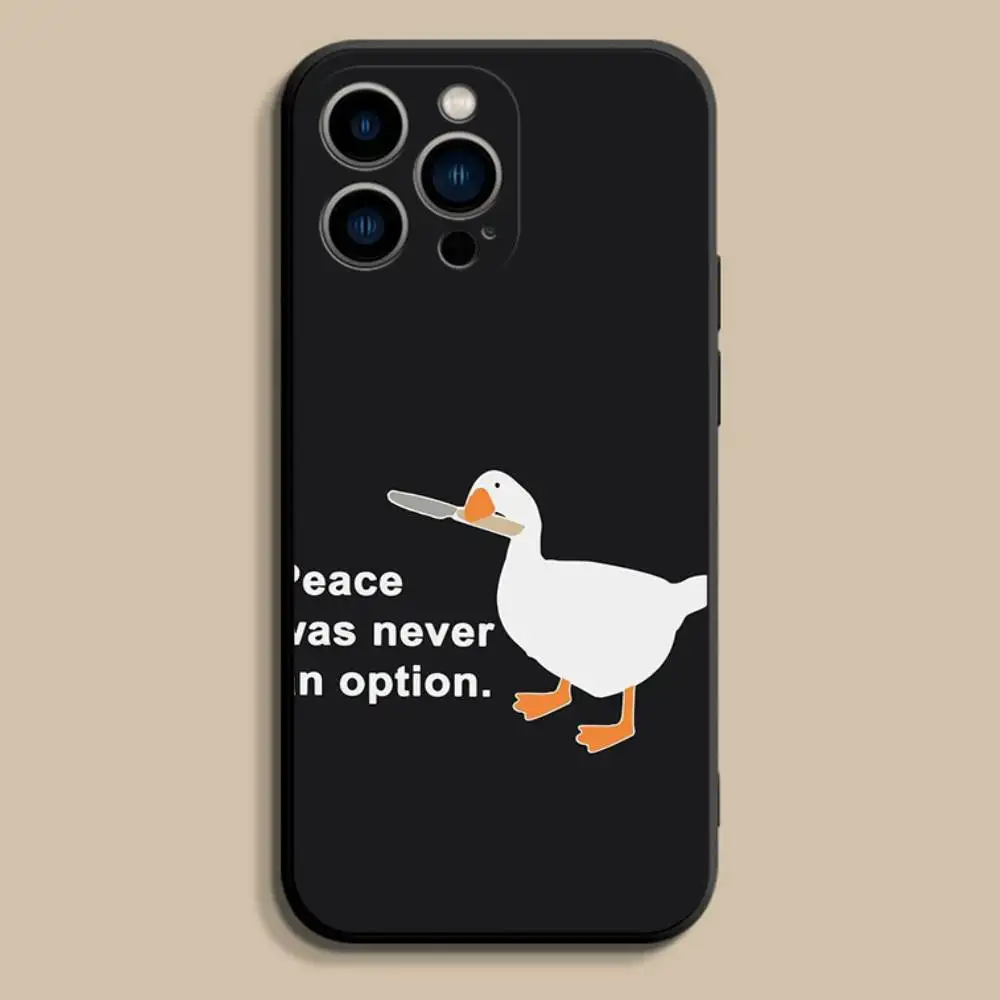 Cartoon Lustige D-Duck Handyhülle für iPhone 17,16,15,14,13,12,Pro,Max,Plus,E,SE4,Air,Mini Schwarz Soft Cover