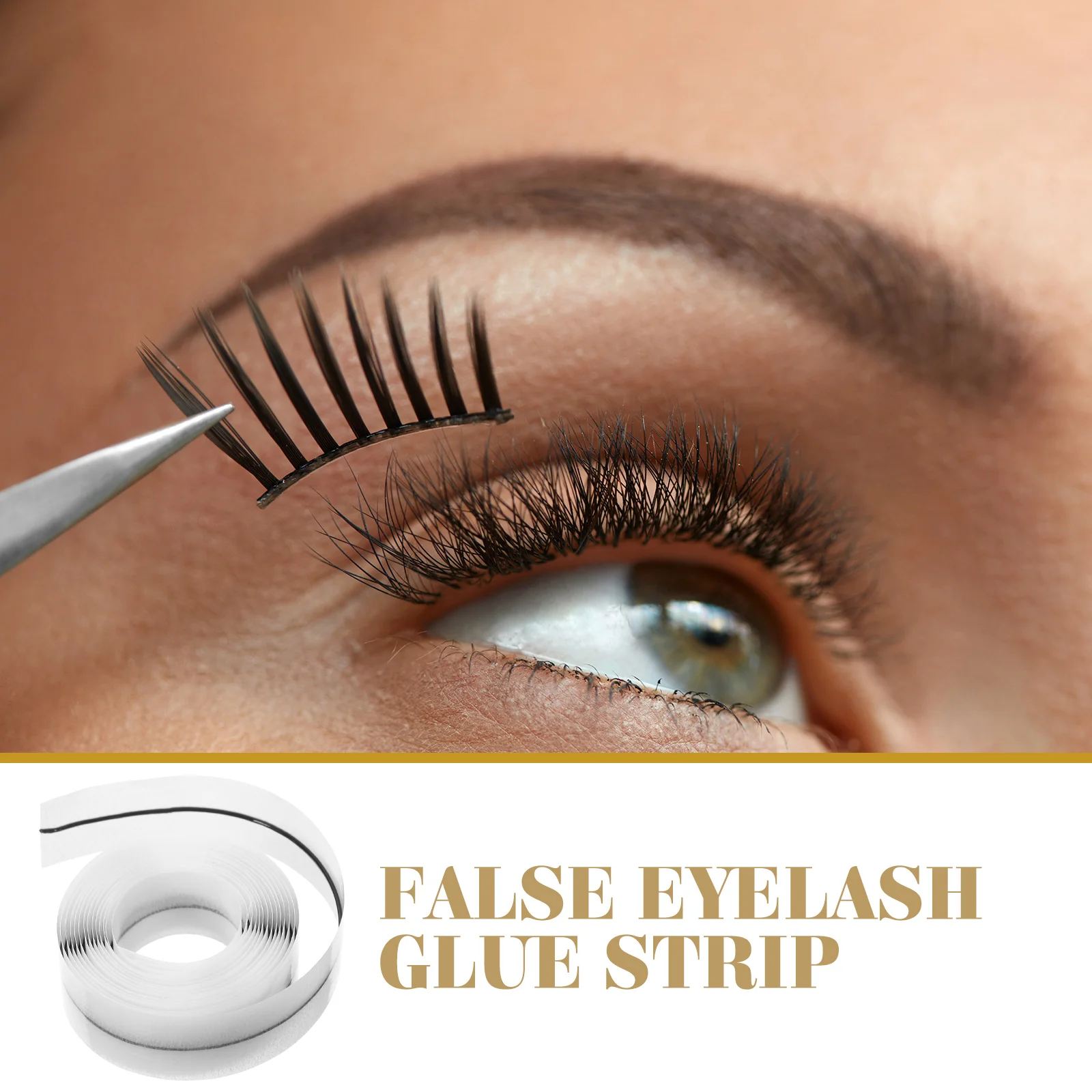 

2 Boxes False Eyelash Glue Strips Self Adhesive Black 1M Lash Extensions Easy Apply Practical Professional Look