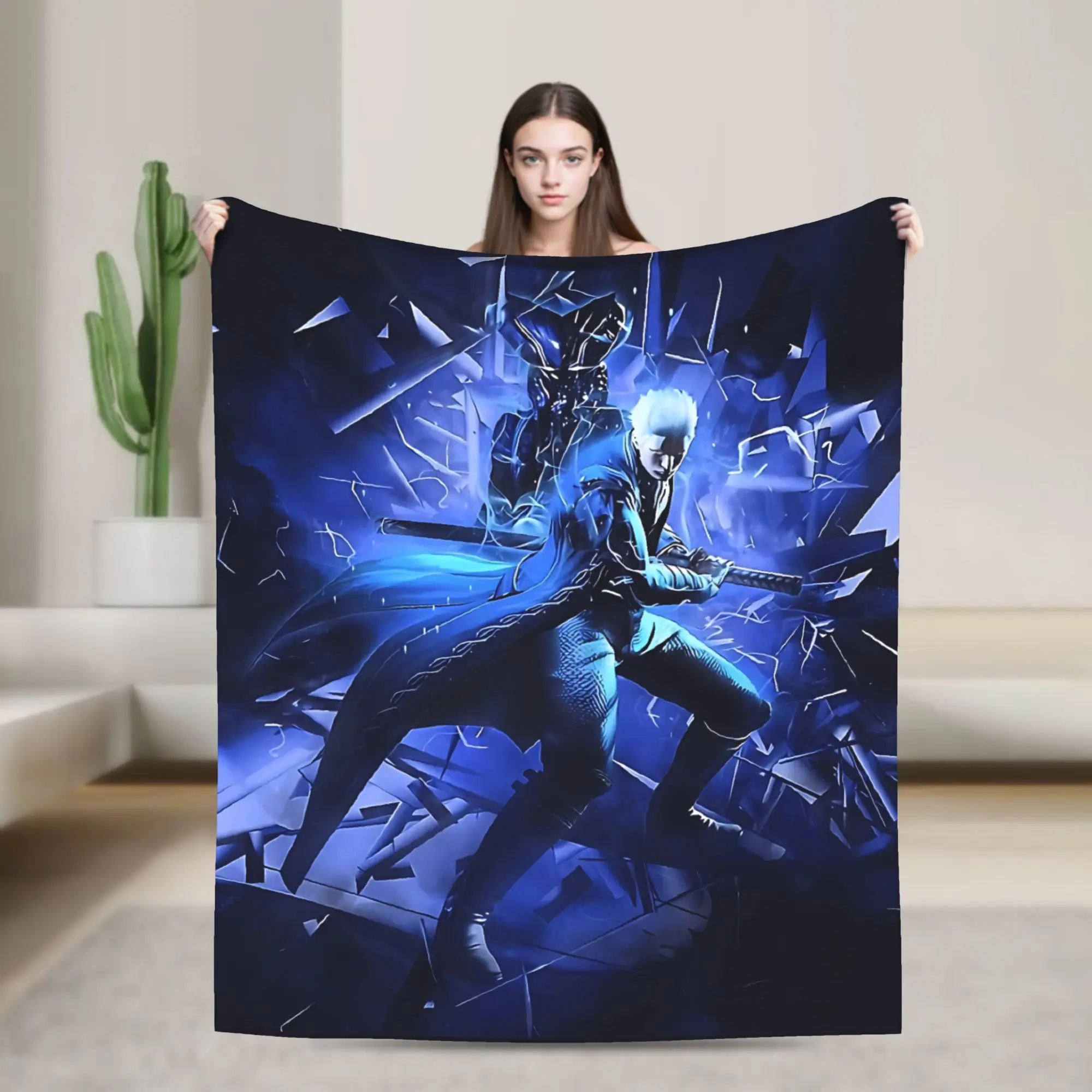

Devil May Cry 5 Dante Super Soft Blanket Decorative Plush Throw Blanket Novelty Outdoor Flannel Bedspread Sofa Bed Cover