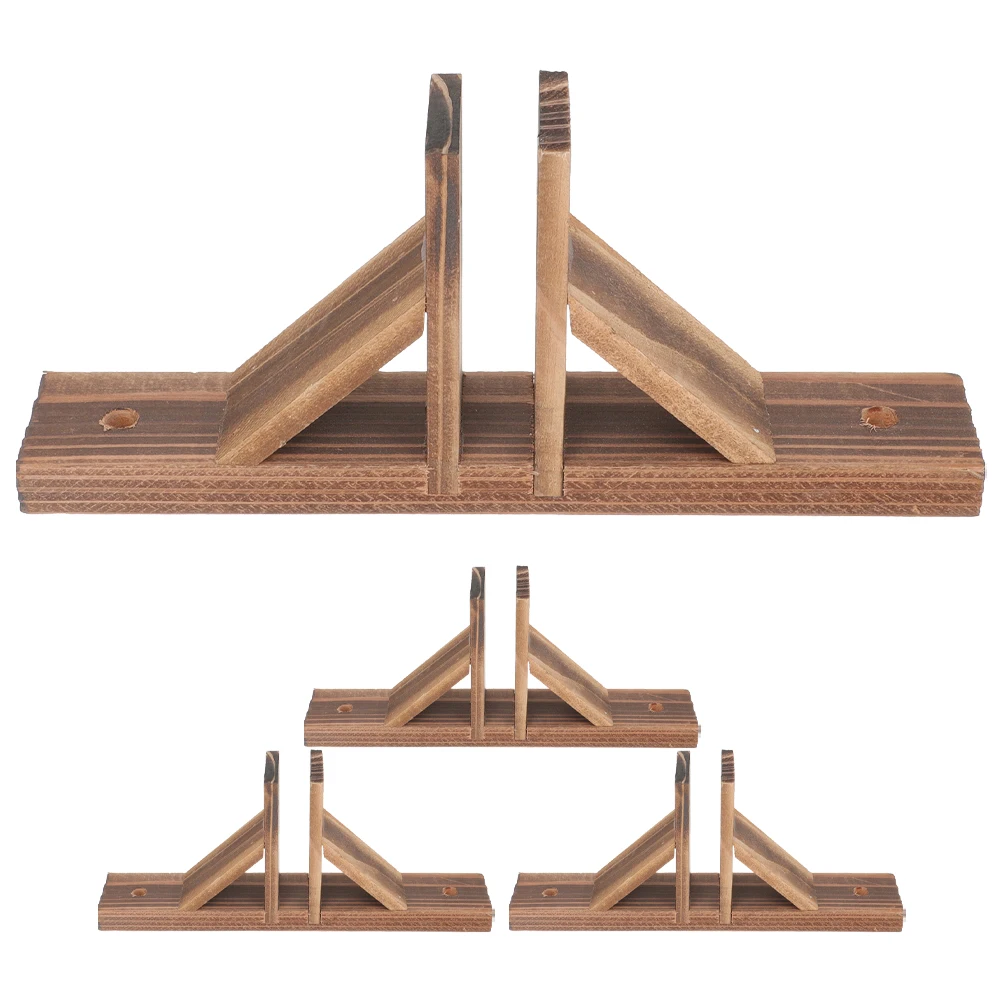 

4 Pcs Support Solid Wood Fence Patio Border Edging Outdoor Base Baby