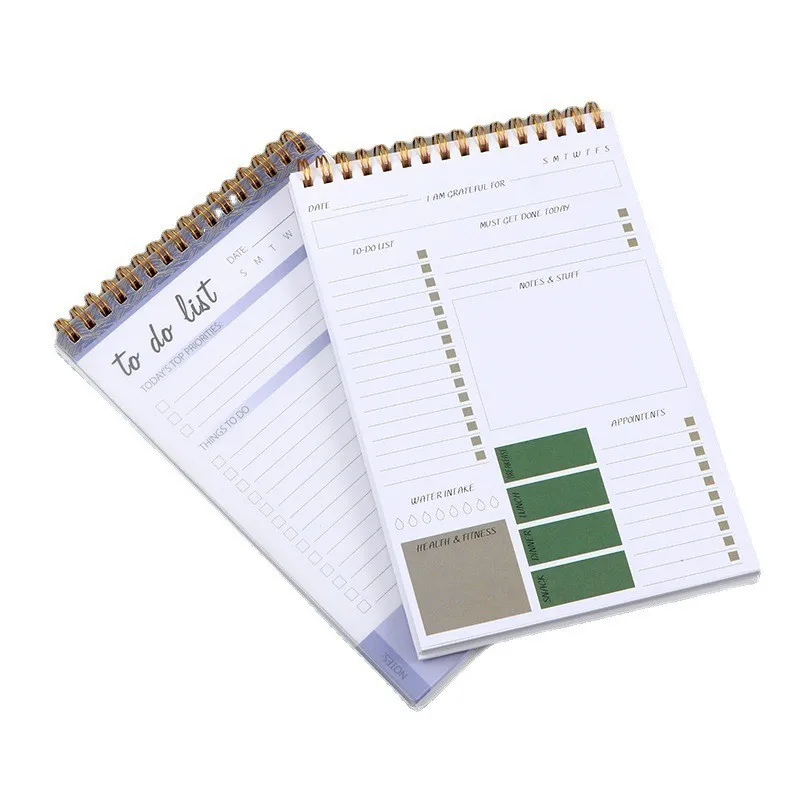 Daily Planner  A5 Coil Full English Time Management To Do List Calendar Efficiency Manual Notebooks Office Accessories