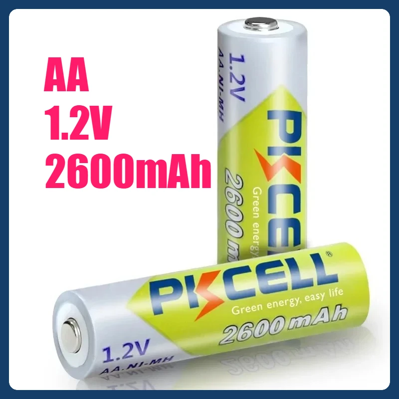 

10PCS PKCELL 1.2V AA Rechargeable Batteries 2600mAh Ni-MH AA Rechargeble Battery for camera Anti-dropping toy car+