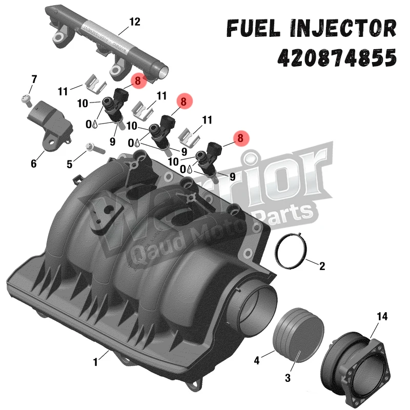 420874855 FUEL INJECTOR,FOR SEA-DOO GTI 90 SPARK 60 900 HO ACE TRIXX 2UP 3UP INTERNATIONAL & NORTH AMERICA 2019-2026,JET SKIS