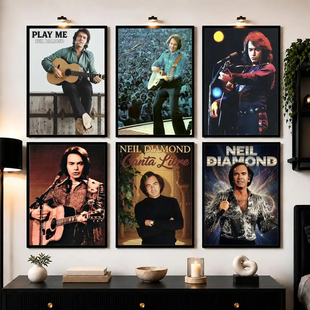 Neil D-Diamond Poster Modern Wall Art Sticker For Living Room Bedroom Bar Home Decor Mural Painting Decoration