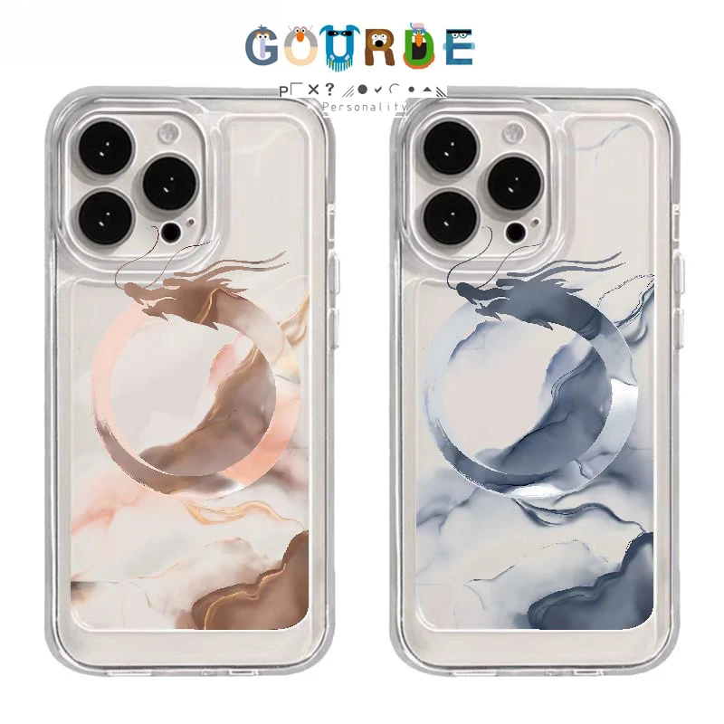 Gourde Simple Aesthetic Casing Ring  Dragon Phone Case for Iphone 15 14 12 13 11 Pro Max IP 7 8 Plus Iphon X XS XR Xs Max