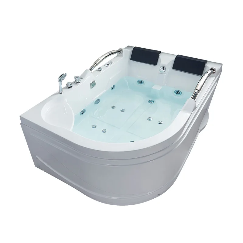Household Adult Acrylic Bath Double Couple Massage Thermostatic Bath Tub Double Armrest Bath 1.8 meters