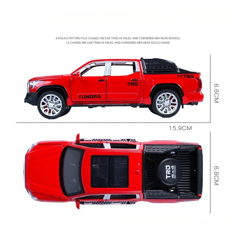 1:32 Scale Toyota Tundra Pickup Car Model Metal Car Toys for Kids Boy Collective Miniature Voiture With Sound Light gift