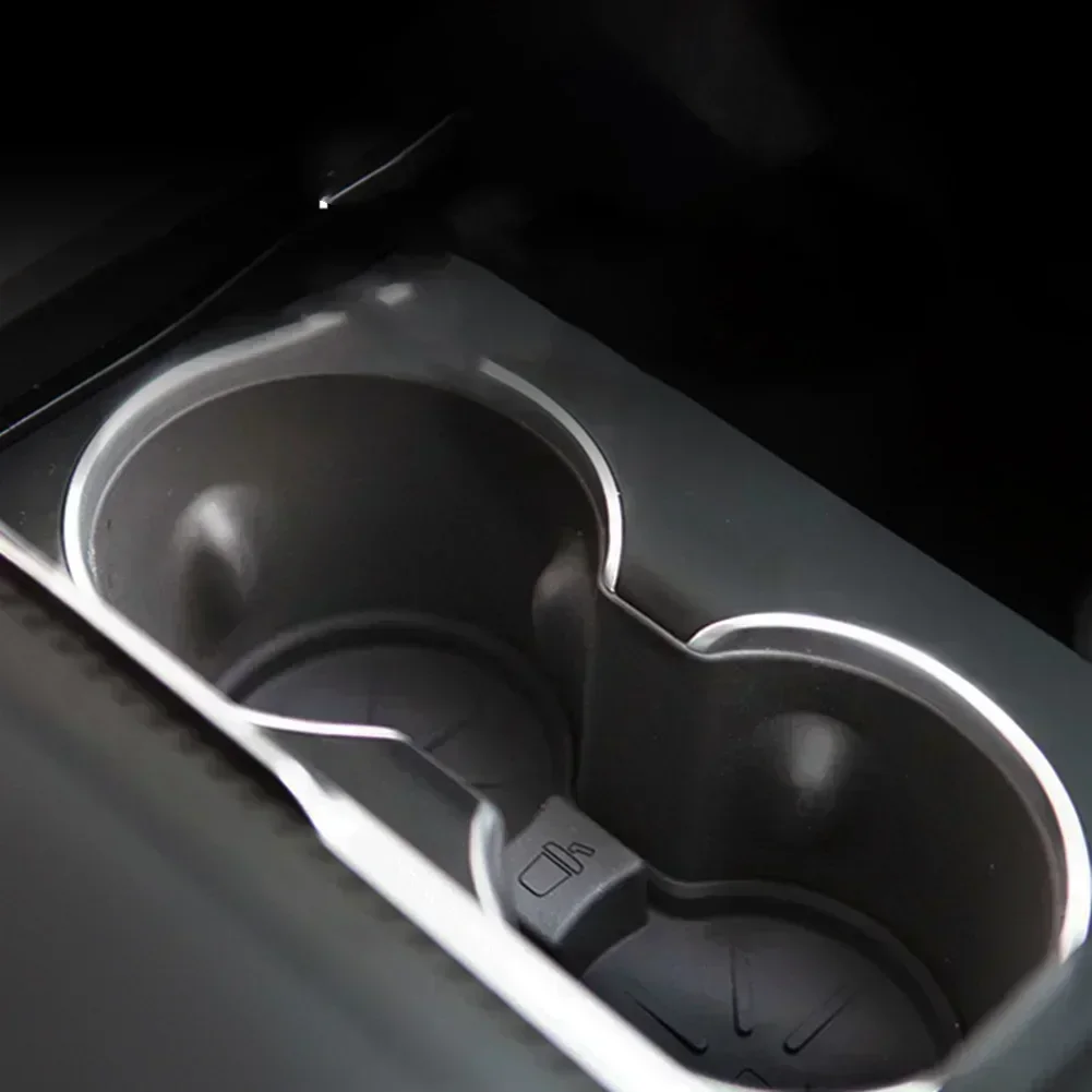1pc Per Tesla Auto Portabicchieri Tappetini Aggiornato Bere Inserto Antiscivolo Sottobicchiere Pad 175mm X 80mm X 30mm Per 3 /Y Modello Nero Grigio