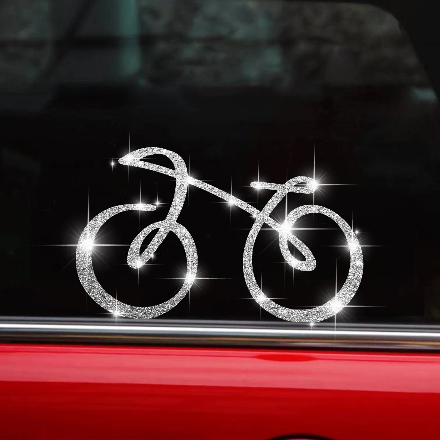 1개 반짝이는 자전거 자동차 스티커 자체 접착식 설치가 용이 자동차, 트럭, 오토바이에 적합 최고의 선물