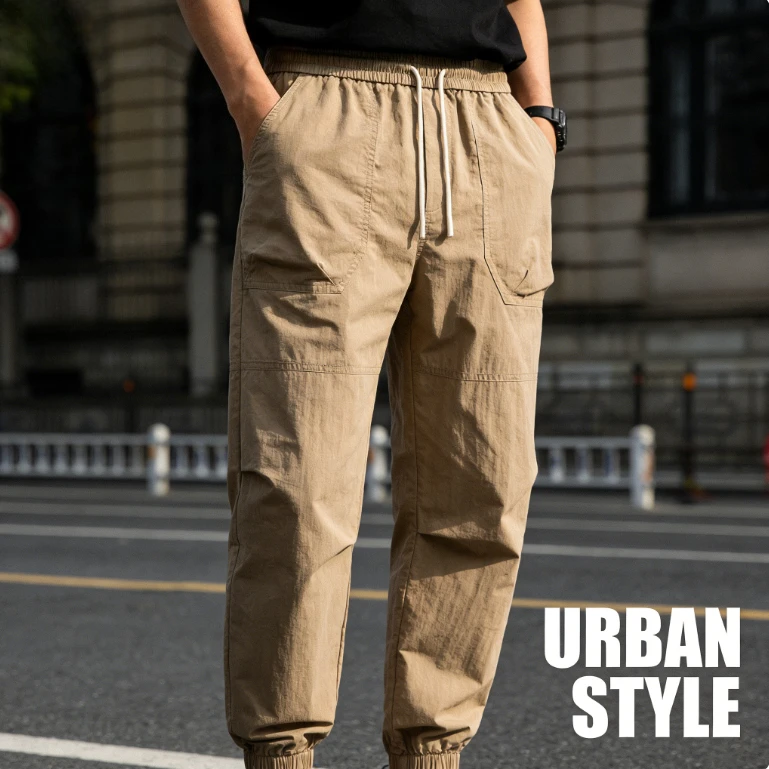 

2026 Spring New Mens Cargo Pants American Retro Cuffed Trousers Loose Fit Versatile Long Pants Casual Streetwear For Men