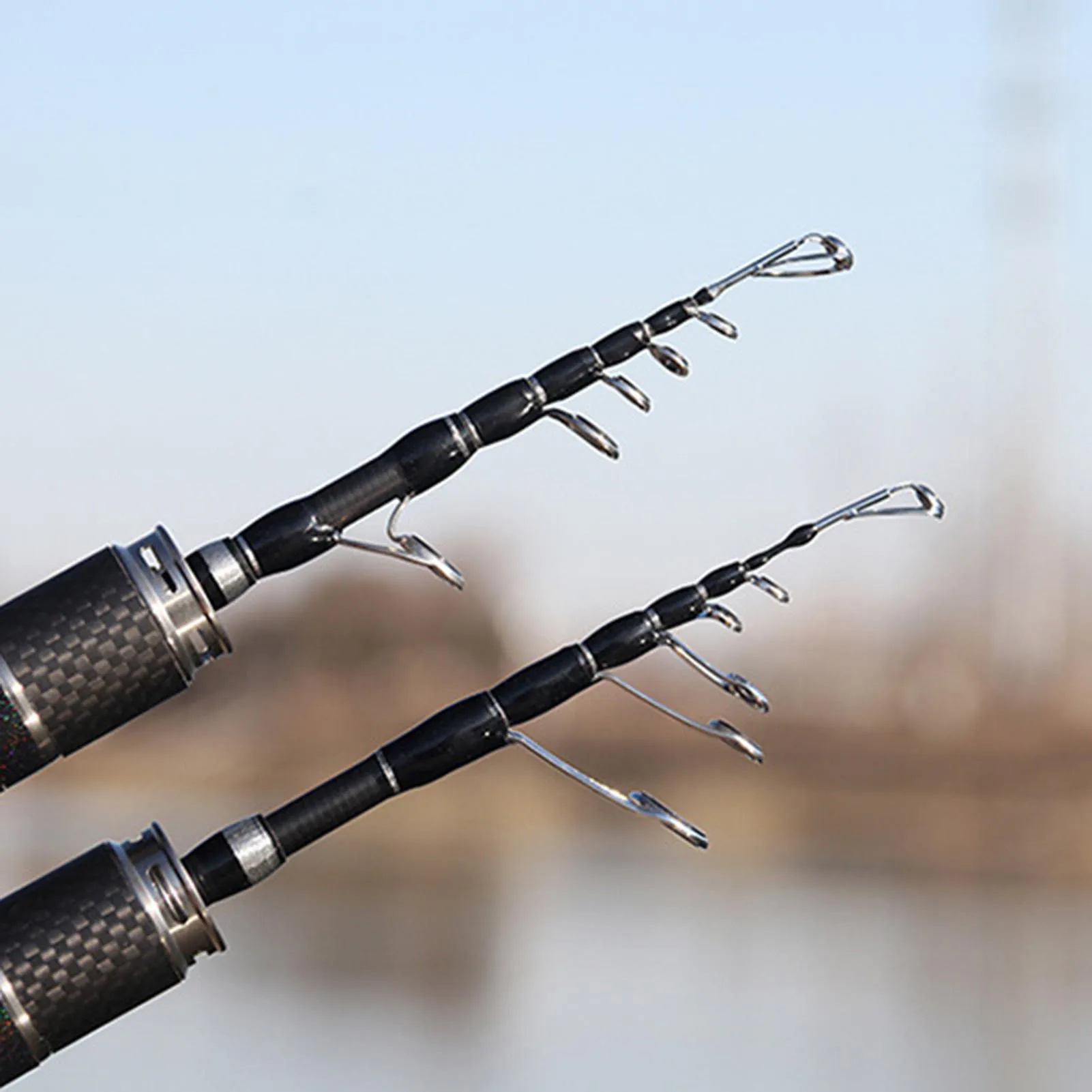 Caña de pesca telescópica fibra carbono 1.5-1.8m ríos estanques lagos - imagen 4