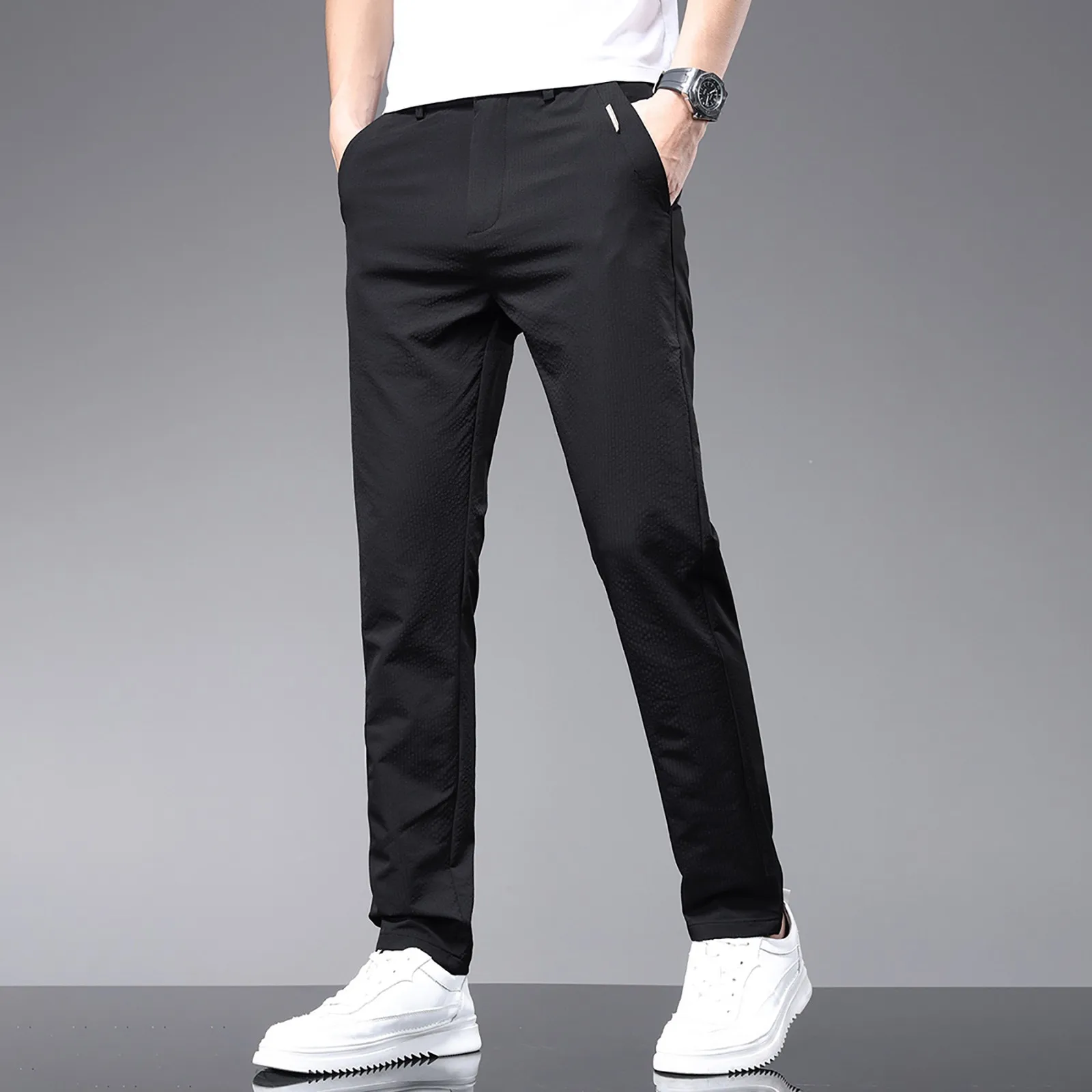 Men Trousers Comfortable And Stretchy Casual Trousers Slim Fit Outdoor Trendy Casual Trousers Toe Band