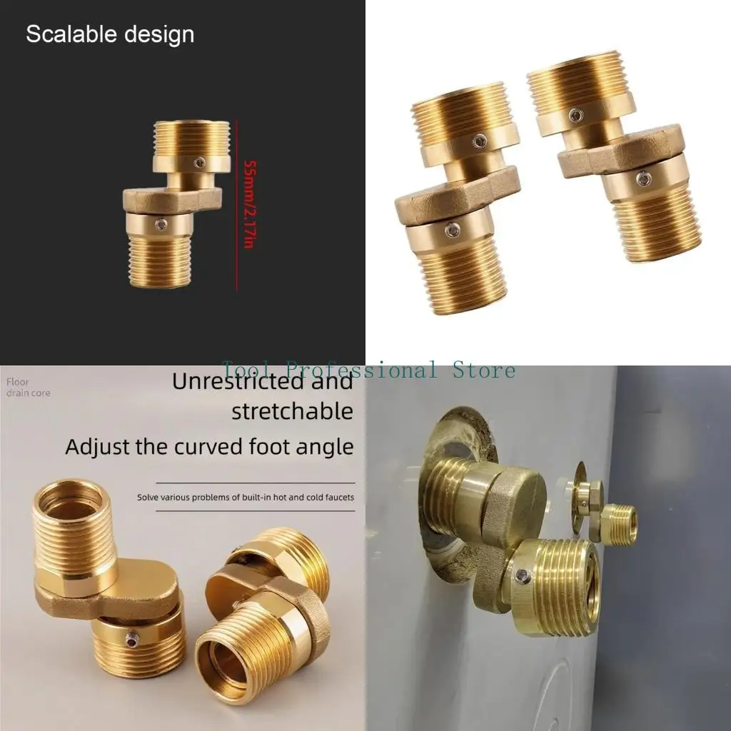 

57QF 2Pcs Wall Mounted Shower Faucet Adapter 360 Rotating Eccentric Screw Corner Bathroom Hardware Easy to Installation