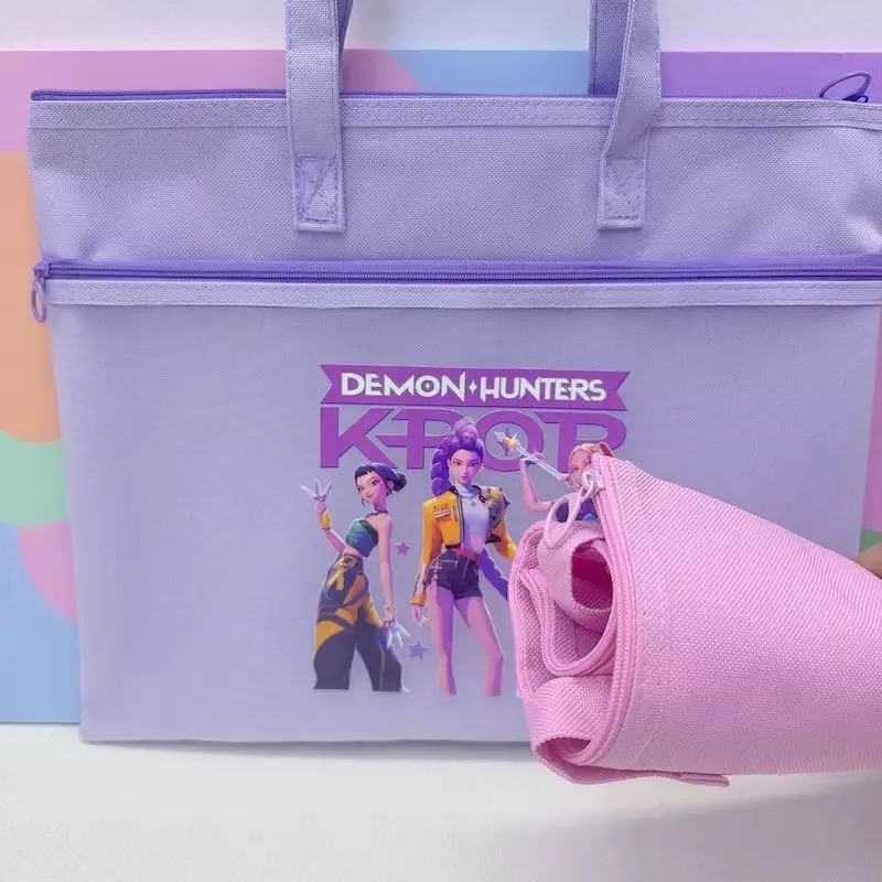 حقيبة حمل KPop Demon Hunters Cartoon Cute Rumi Mira Zoey للفتيات، حقيبة مستندات محمولة عصرية ومتعددة الاستخدامات وحلوة #5