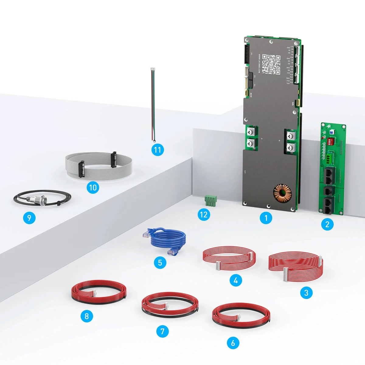 JIKONG JKBMS Inverter JK-PB2A16S20P+4.3LCD+RS485 Lifepo4 Li-ion 8S 16S 24V 48V Famiglia Accumulo di energia BMS per Growatt Deye