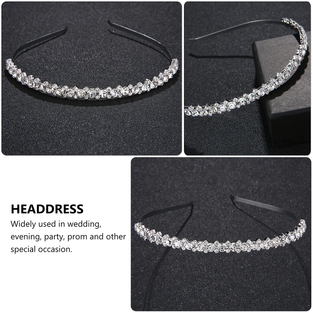 

1pc Hair Hoop Women Wedding Bridal Headdress Rhinestone Hairband Creative Hair Accessory Party Prom For Girls