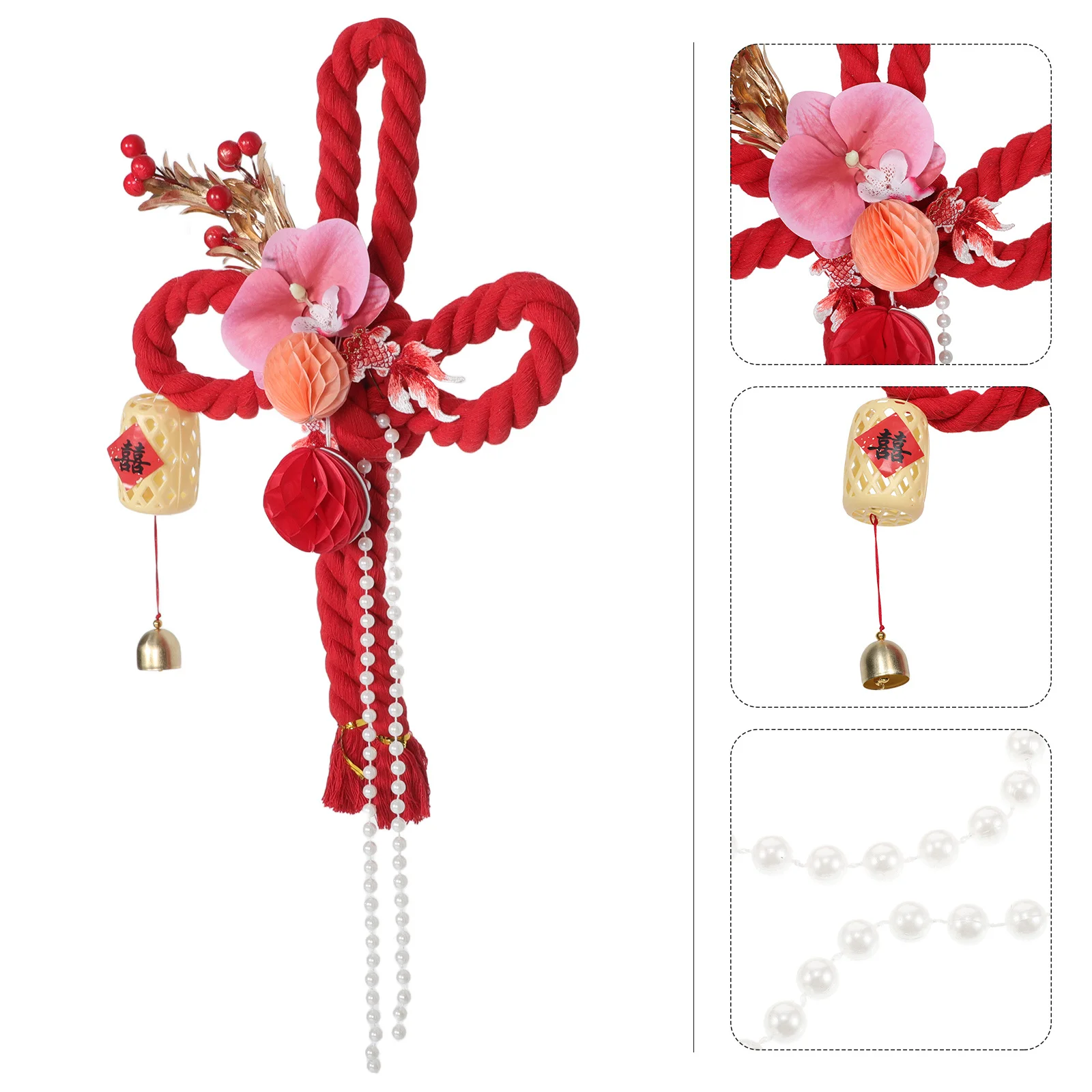 

Chinese Knot Hanging Ornament Red Car Pendant Decor For Home Door Handle Rv Interior Craft Tassel Lucky Charm Automotive