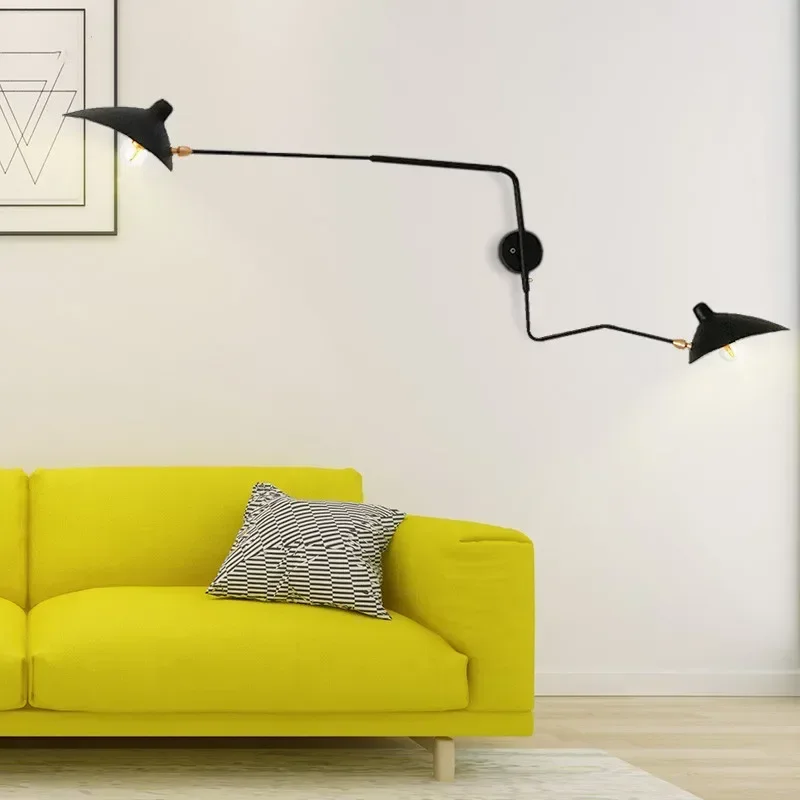 

French Design Wall Sconce Lamp Long Arm Led Light with Angle Adjustable for Living Room Bedroom