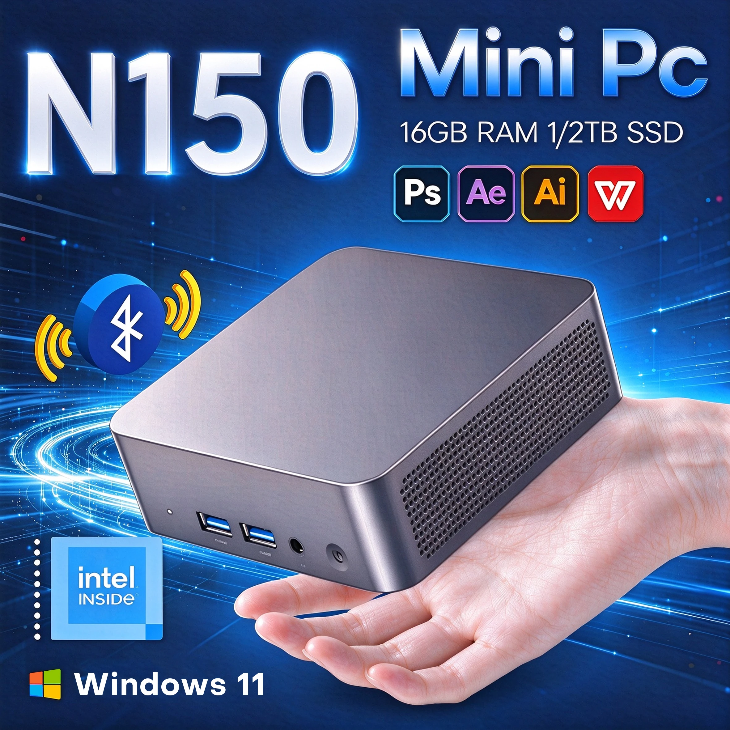 인텔 i9, 윈도우 11, 미니 PC, 휴대용 게이밍 PC, i9 10980HK, N150, 16/32GB RAM, Wi-Fi 6, 블루투스 5.2, 4K, 1/2TB SSD, 1000Mbps, 미니 게이머용 컴퓨터