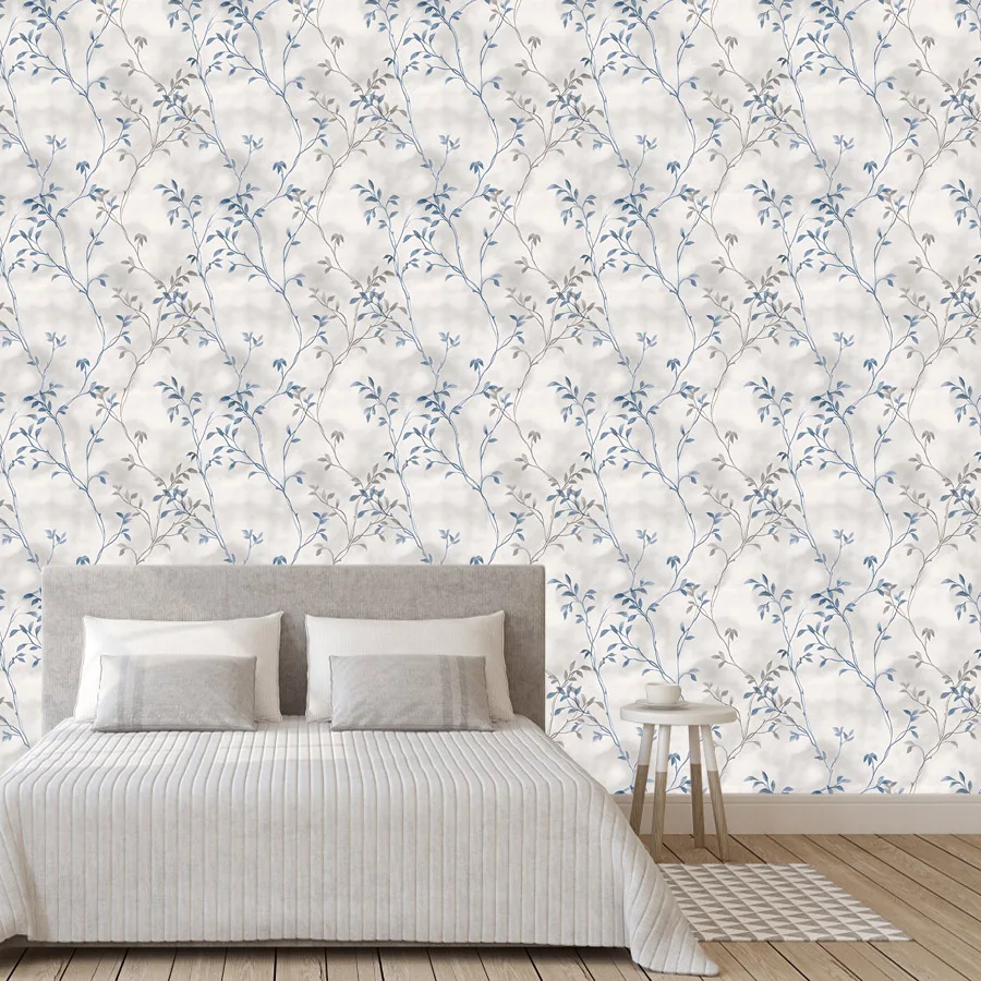 18+ Retro Wallpaper for Living Room Bed Walls Papers Mural Decor Botanical Vintage Floral Branch Pattern, Self Adhesive Optional