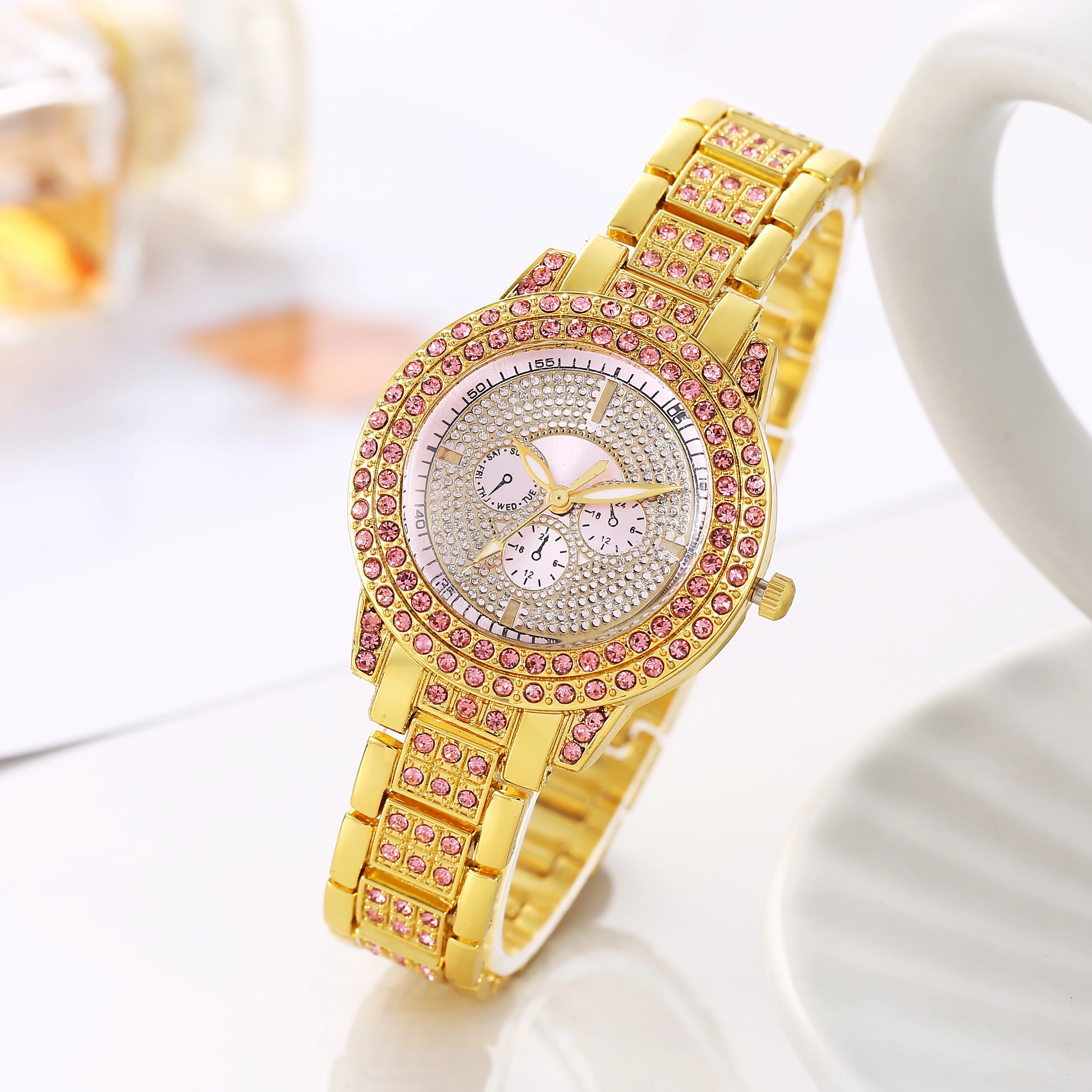Full Diamond Roman Literal Steel Strip Women's Watch Starry Sky Business Quartz Watch Women's Watch