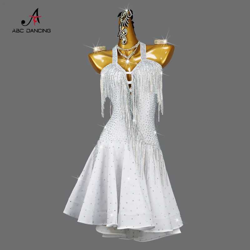 

New Latin Dance Suit Dress Samba Clothing Women Skirt Dancewear Top Fringed Line Girl Wear Standard Ballroom Competition Costume