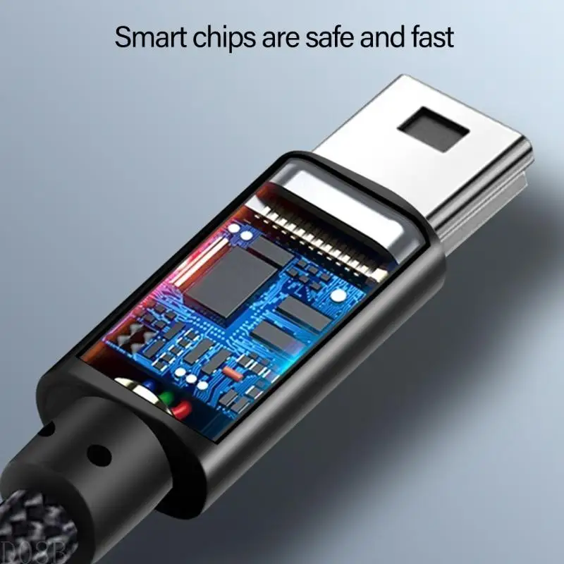 D08B Mini USB Velocidade Rápida Mini USB Transferência Velocidade Rápida Trançado Nylon para