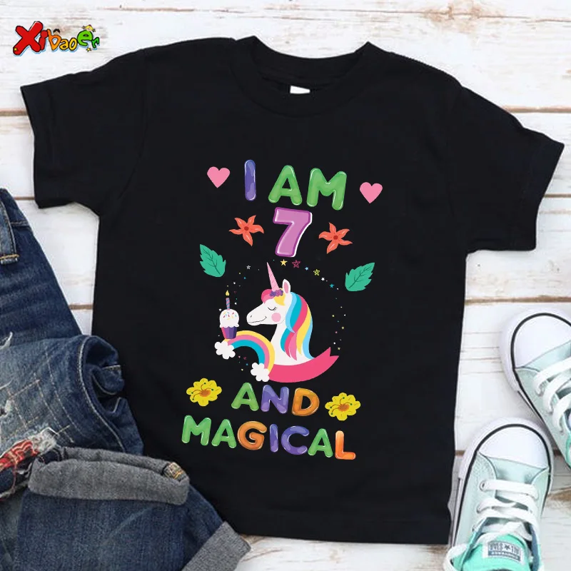 Camiseta de unicornio para niños y niñas, ropa de dibujos animados para bebé, Sudadera con capucha para niño y niña, camisetas personalizadas de unicornio 2022