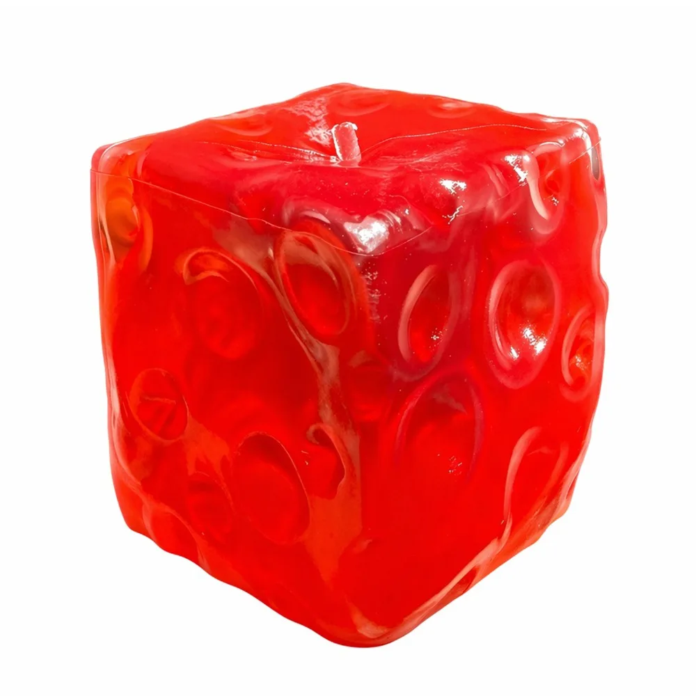 Plastic Ball Coconut Oil Cheese Squishy Square Super Soft Cheese Cube Ball Pinch 7.5cm Sensory Fidget Ball Desk