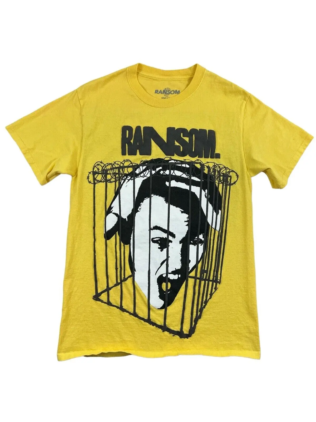 Ransom Streetwear A Prisoner In My Own Head Yellow T Shirt Size S