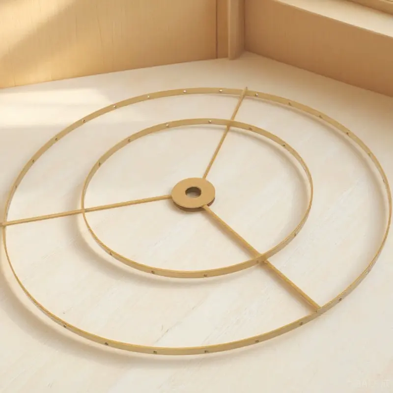 

E27 Dual Ring Lampshade Bracket Heavy Duty Iron Chandelier Frame for Home Bedroom Office Cafe Restaurant DIY Pendant Light