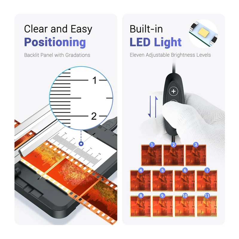 Professional Slide Film Cutter for 35mm Film & 120 Medium-Format Negatives Backlight Slide Film Old Photo Cutting